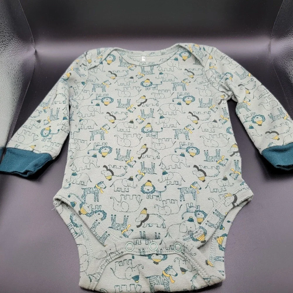Kyle And Deena Long Sleeve Bodysuit Zoo Animals Size 6-9M
